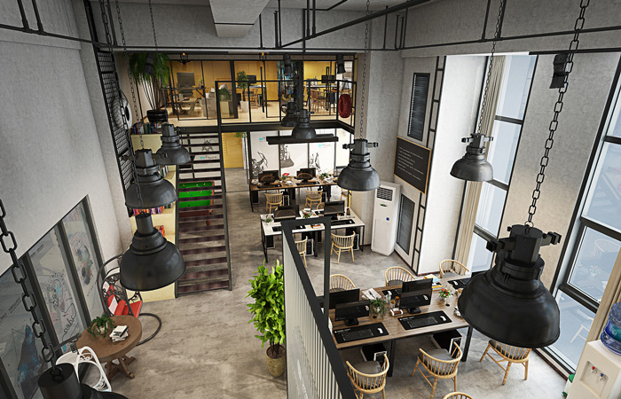 工業(yè)辦公室裝修設(shè)計俯視圖