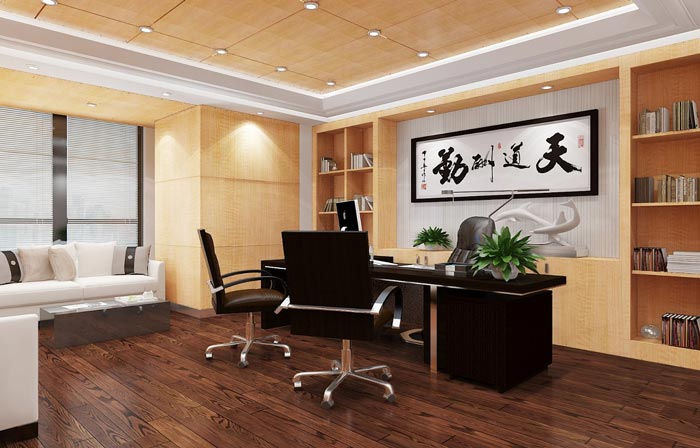 金融租賃公司總經(jīng)理辦公室裝潢裝飾設計效果圖