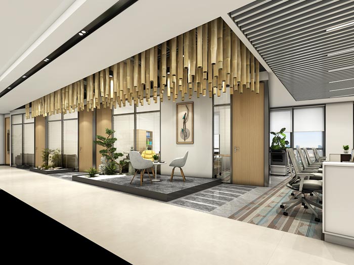 集團(tuán)公司辦公室過(guò)道裝飾設(shè)計(jì)效果圖