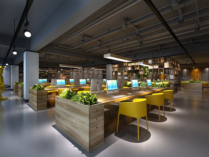 投資咨詢公司辦公區(qū)裝修設計效果圖