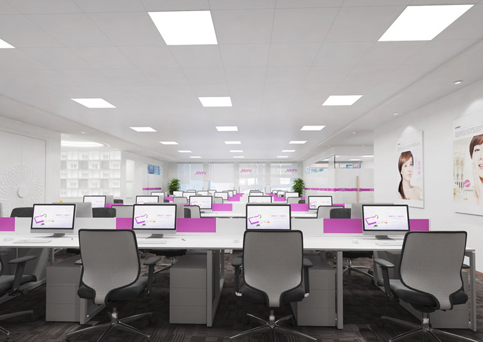 化妝品公司辦公區(qū)裝修設計效果圖