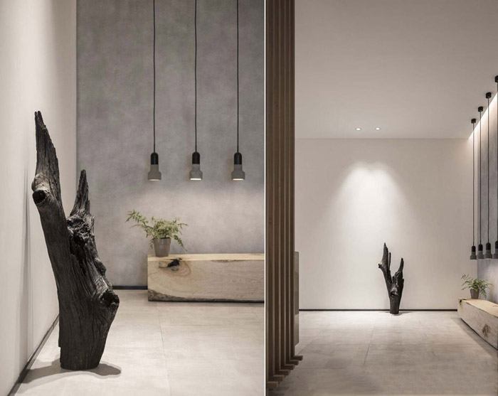 新中式辦公室前臺裝飾設(shè)計(jì)效果圖