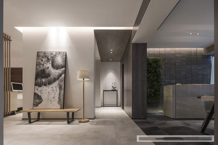 新中式辦公室過道設(shè)計(jì)效果圖