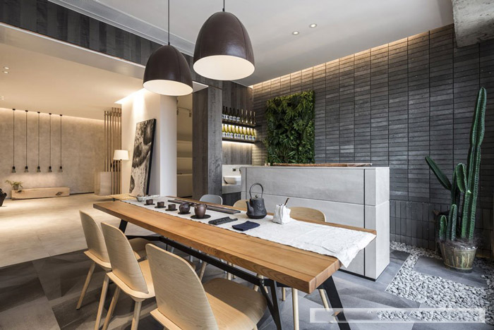 新中式辦公室飲茶區(qū)設(shè)計(jì)效果圖