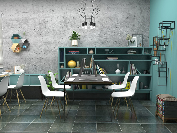 廠房辦公室辦公區(qū)設計效果圖