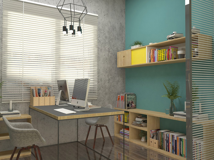 廠房辦公室辦公區(qū)設計效果圖