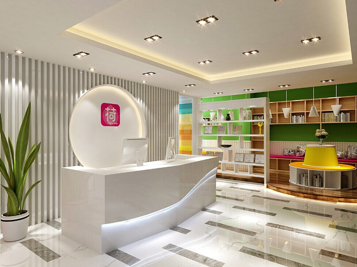 電商科技公司前臺(tái)裝修設(shè)計(jì)效果圖