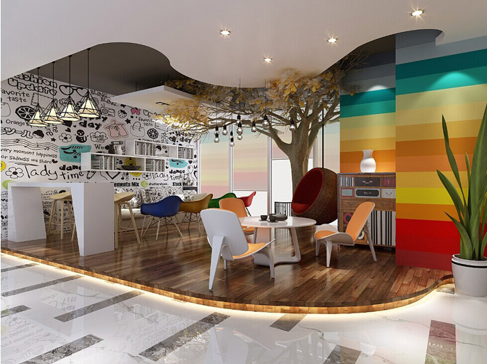 電商科技公司接待區(qū)裝修設(shè)計(jì)效果圖