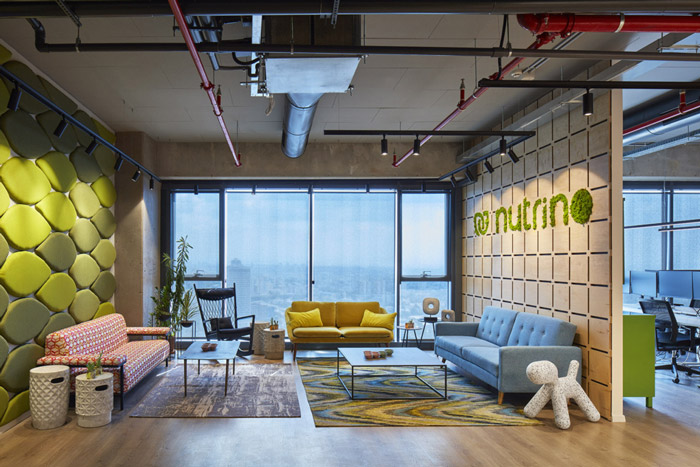 營養(yǎng)科技公司辦公室接待區(qū)設(shè)計(jì)效果圖