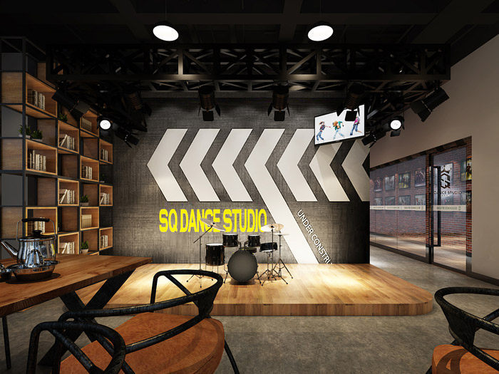 舞蹈培訓(xùn)機構(gòu)咖啡廳裝修設(shè)計效果圖