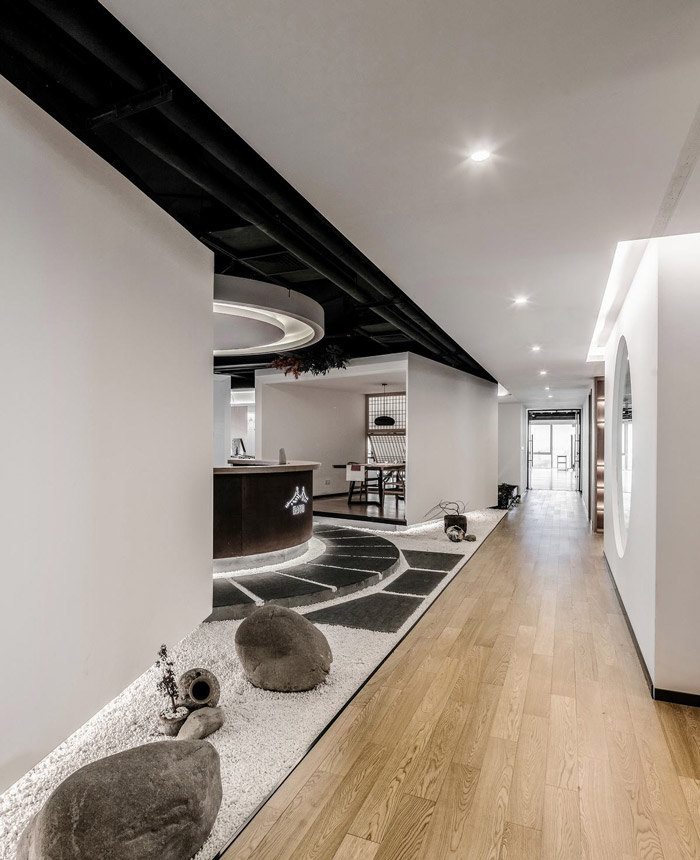 茶業(yè)公司辦公室進(jìn)門區(qū)裝修設(shè)計(jì)效果圖