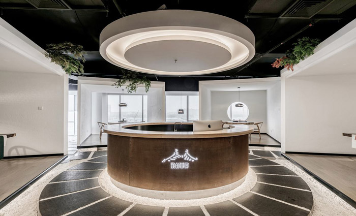 茶業(yè)公司辦公室前臺裝修設(shè)計(jì)效果圖