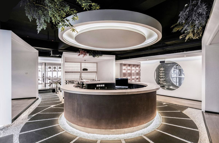 茶業(yè)公司辦公室前臺裝修設(shè)計(jì)效果圖