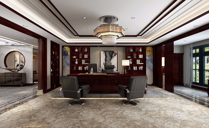 中式總經(jīng)理辦公室裝修效果圖