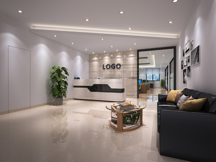 小型中式辦公室前臺設(shè)計(jì)效果圖