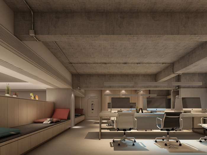 新中式辦公室辦公區(qū)設(shè)計效果圖