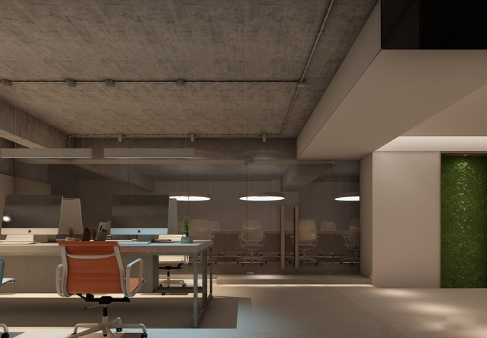 新中式辦公室辦公區(qū)設(shè)計效果圖