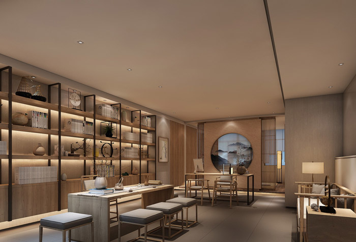 新中式總經(jīng)理辦公室設(shè)計效果圖