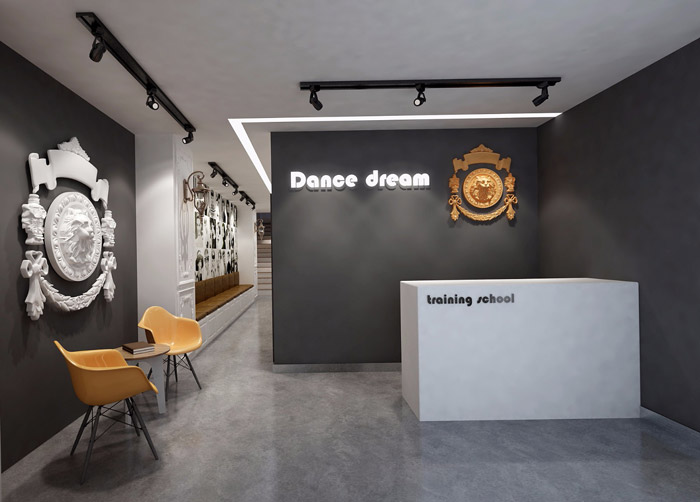 攝影公司辦公室前臺(tái)設(shè)計(jì)效果圖