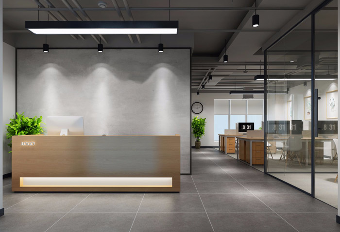 北歐風(fēng)格辦公室前臺(tái)設(shè)計(jì)效果圖