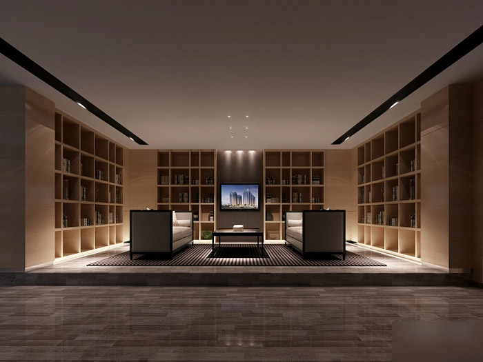 中式禪意辦公室接待區(qū)設(shè)計效果圖