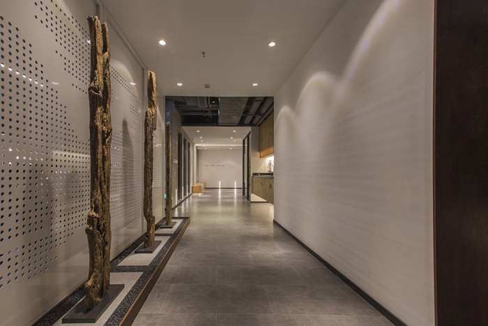 東方禪意辦公室走廊裝修效果圖