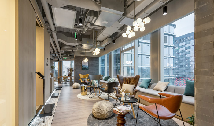 清爽辦公室接待區(qū)裝修設(shè)計(jì)效果圖