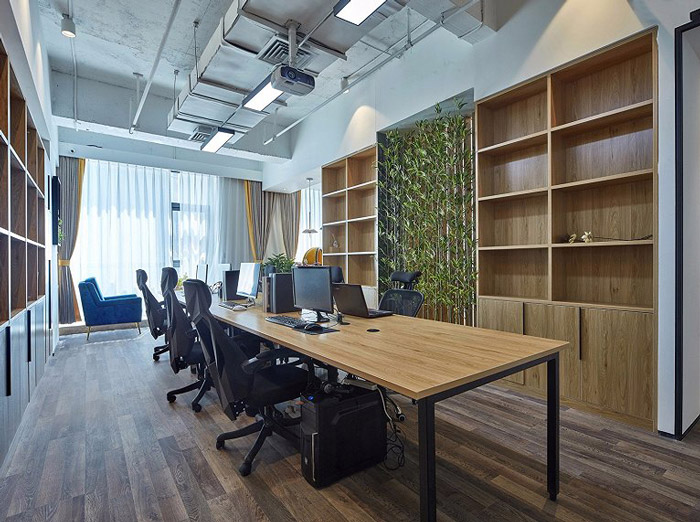 新中式辦公室辦公區(qū)設(shè)計(jì)效果圖