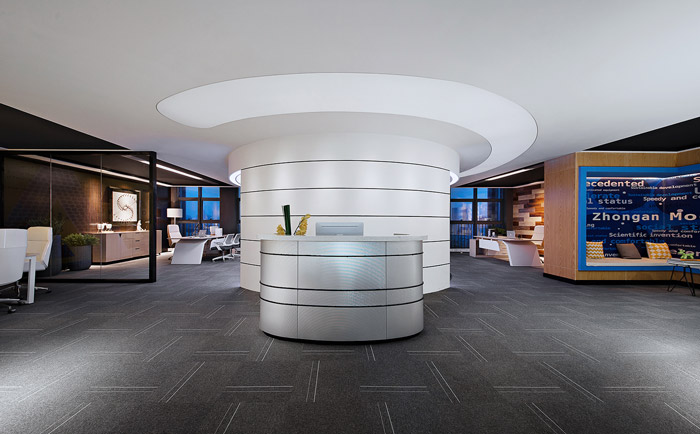 科技公司寫字樓前臺裝修效果圖