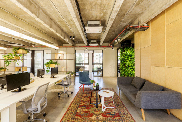 綠色辦公室辦公區(qū)設(shè)計效果圖