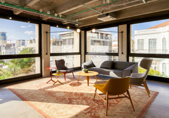 綠色辦公室交流區(qū)設(shè)計效果圖