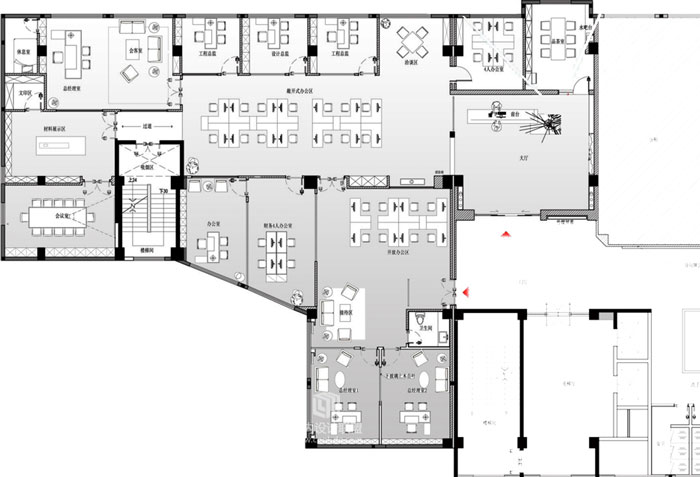 商務(wù)辦公室裝修平面圖