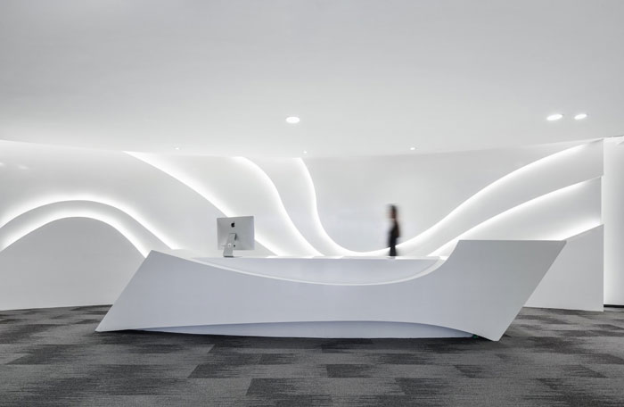 總部辦公大樓前臺設(shè)計效果圖