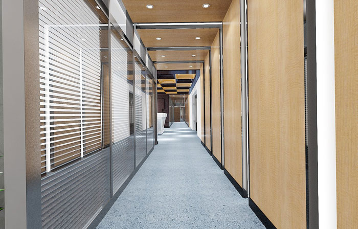 金融辦公室走廊設(shè)計效果圖