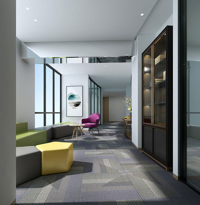 金融公司辦公空間過道裝修設(shè)計(jì)效果圖