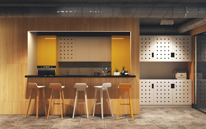 復(fù)古辦公室茶水間裝修設(shè)計(jì)效果圖