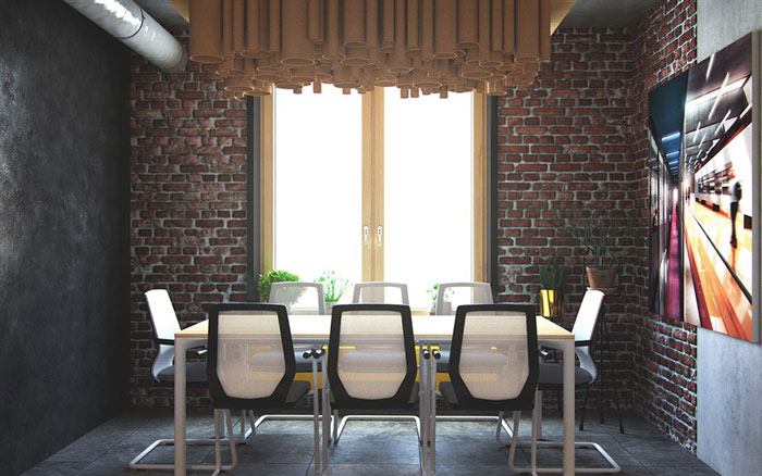 復(fù)古辦公室會(huì)議室裝修設(shè)計(jì)效果圖