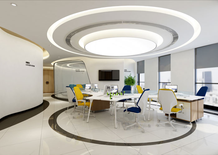 杭州茶飲公司辦公室辦公區(qū)裝修設(shè)計(jì)效果圖