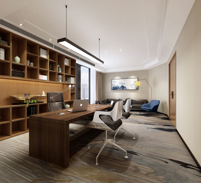 杭州茶飲公司總經(jīng)理辦公室裝修設(shè)計(jì)效果圖