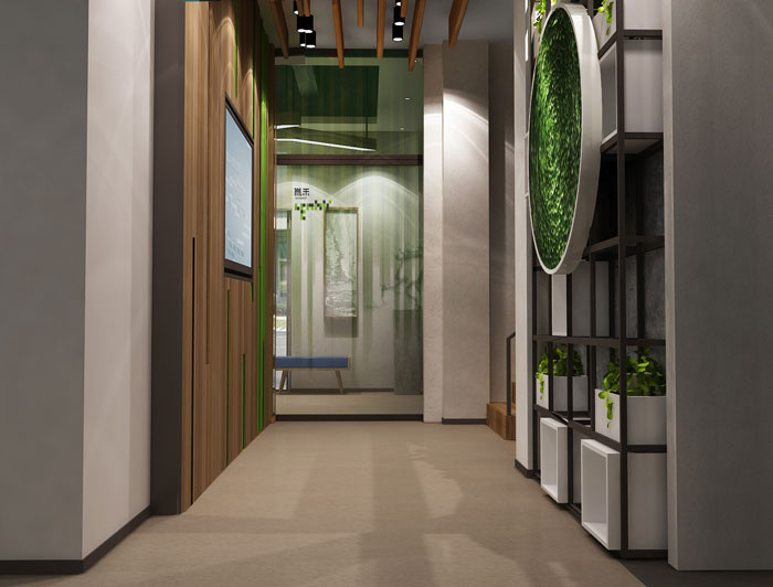 杭州科技公司辦公樓過(guò)道裝修設(shè)計(jì)效果圖