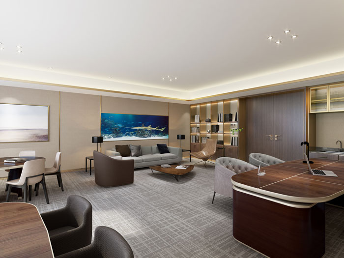 杭州食品公司總經(jīng)理辦公室裝修設(shè)計(jì)效果圖