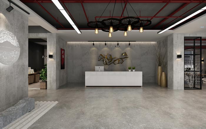 工業(yè)風(fēng)辦公空間前臺(tái)設(shè)計(jì)效果圖