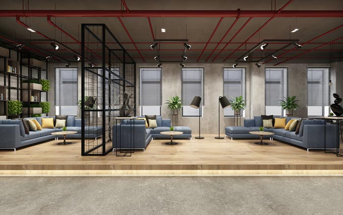 工業(yè)風(fēng)辦公空間接待區(qū)設(shè)計(jì)效果圖