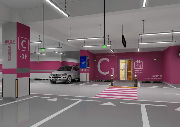 寫字樓地下停車場(chǎng)效果圖