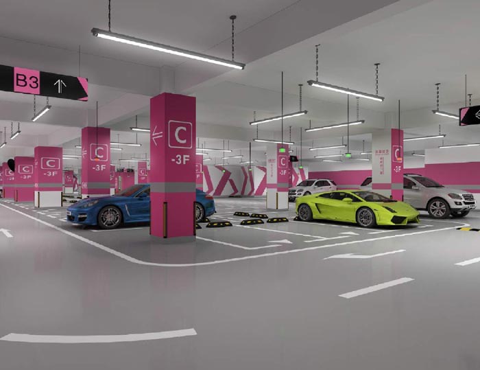 寫字樓地下停車場(chǎng)效果圖