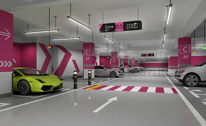 寫字樓地下停車場(chǎng)效果圖