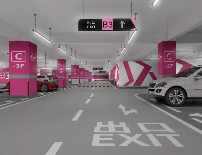 寫字樓地下停車場(chǎng)效果圖