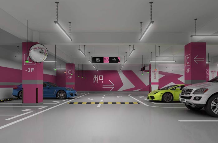 寫字樓地下停車場(chǎng)效果圖