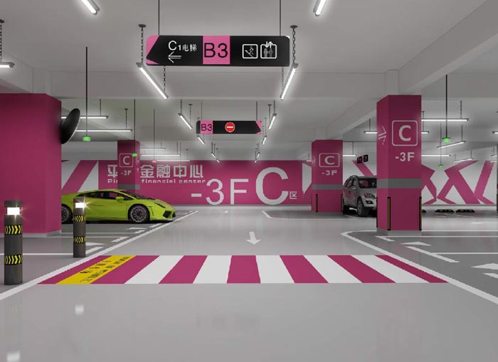 寫字樓地下停車場(chǎng)效果圖