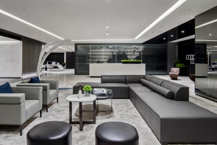 3000平方辦公樓接待區(qū)設計方案